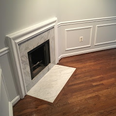 New Hardwood Floor by Fireplace