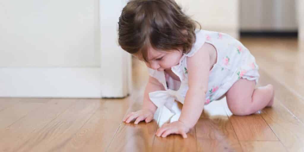 Child Playing on Child Friendly Hardwood Floors